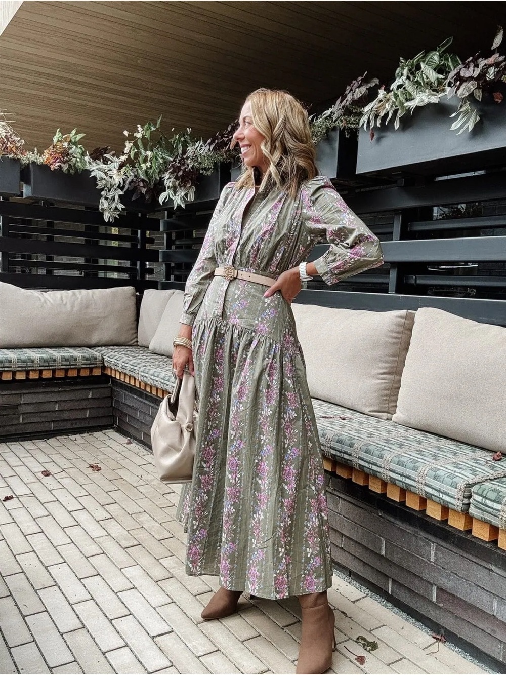 Avara Dress Long Midi Maxi Shirt Dress 3/4 Sleeve Cotton Fit & Flare Size XS